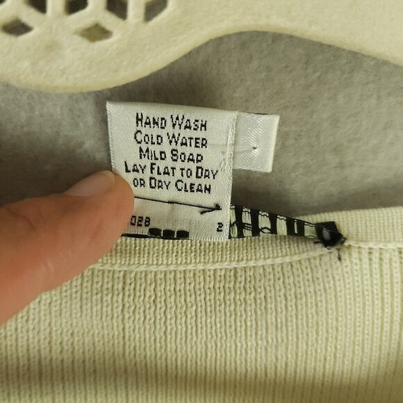 Peruvian Connection Cardigan Cream XL Button-Up 100% Pima Cotton - Picture 9 of 9